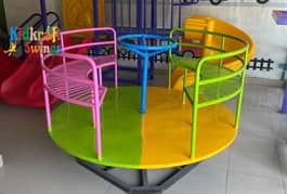 Swings, Slide, Seesaw, Monkey bar, Merry go round, Climber, sofa swing