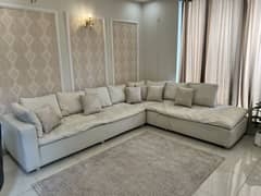 L shaped sofa set, off-white color