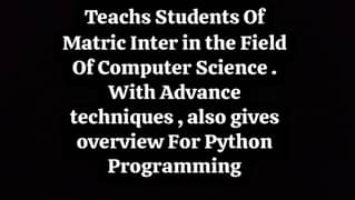 Computer Science , Artificial Intelligence teacher