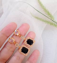 Gold plated zircon earing