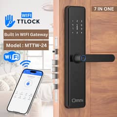 Smart Fingerprint Face recogniton door lock wifi Gate lock wooden Tuya