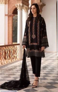 3 Pcs Women's Unstitched Printed Suit