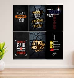 Pack Of 6 Sticky Wooden Canvas Frames For Wall Deor || Free Delivery