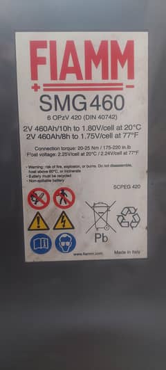 11 pcs 2v 460Amps Fiamm made in Italy