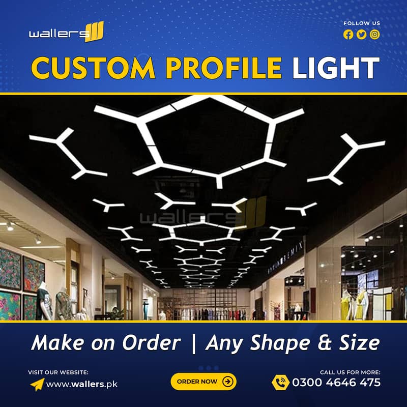 Custom Profile Hanging Linear Light | Any Shape and Size 5
