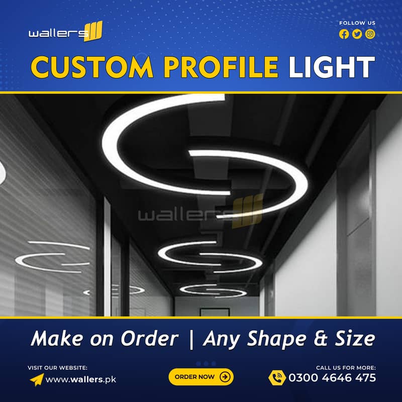 Custom Profile Hanging Linear Light | Any Shape and Size 8