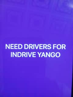 NEED DRIVER FOR INDRIVE YANGO