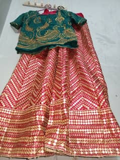 Wear once, shocking pink lehenga and dark green choli