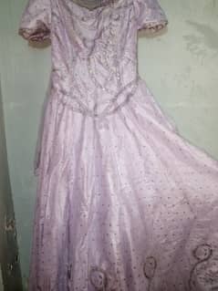 Wear once, long lilac color net maxi