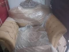 brand-new sofas set 3+2+1 in brown color .