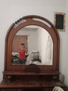 King Size Double Bed with one side table and Dressing Mirror Urgent
