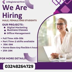 Part time office work and online work available.