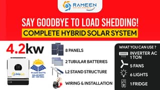 Solar Installation, Hybrid Solar System, 4.2kw, Best Price In Karachi