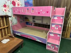 Kids Bunk Bed with Storage – 3 Layers, Gently Used