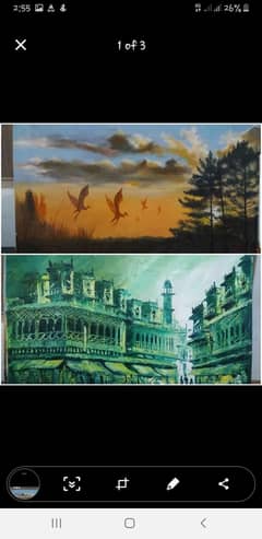 2 handmade acrylic paintings.