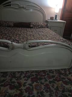 used bed with side table dressing table for sale.