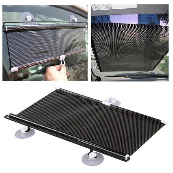 HeatDefender Rolling Sunshade - Universal & Retractable Block Auto Rear Window Foldable Sunshade Curtain Protection 50 x 125 cm Pack of 2