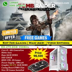 Gaming PC with RTX 2060 6GB Gpu RGB Case Pre Installed Games