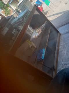 wood glass counter