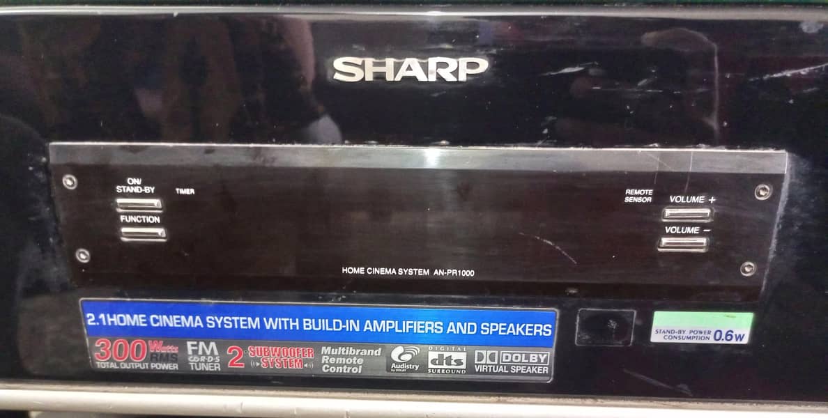 2.1 Home Sound System with built-in amplifiers and speakers. 1