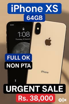 iPhone XS 64 GB Golden | Full Ok | Non PTA | Urgent Sale - RS 38000
