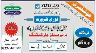 Required  part Time or full Time staff in Toba tek singh