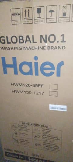 1. new unbox Haier washing machine 2. new unbox Hi-flix smart LED