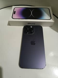 iph 14 pro max 128 purple with box NOn PTA sim time avail