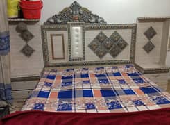 King Size Bed with Mettress, 2 Sides Tables and Dressing Table,