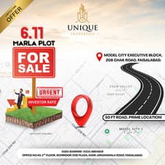 6.11 Marla Plot For sale in Model City Executive Block 208 Chak