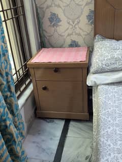 King size bed for sale with two side tables