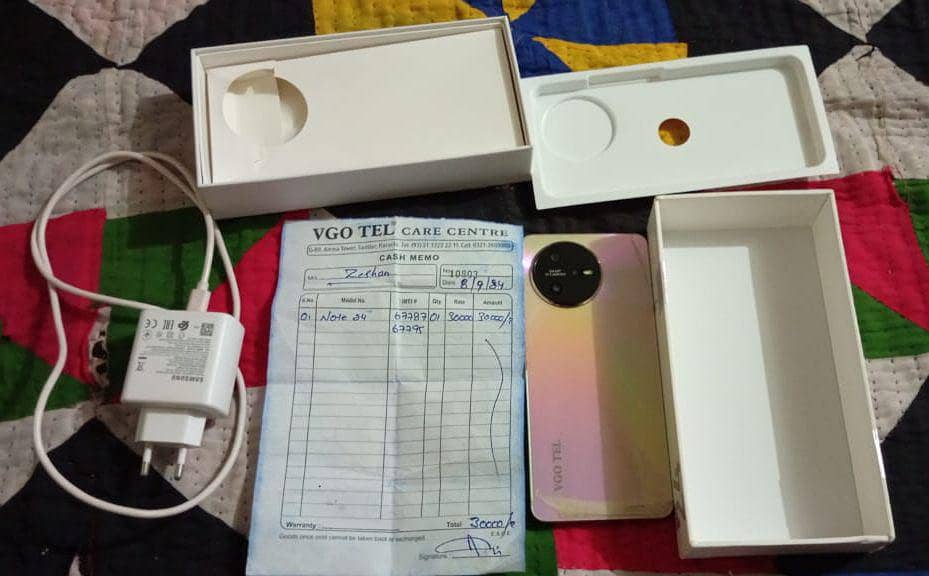 Vgo tel note 24 10 by 10 condition   ram 8+8 memory 256 9