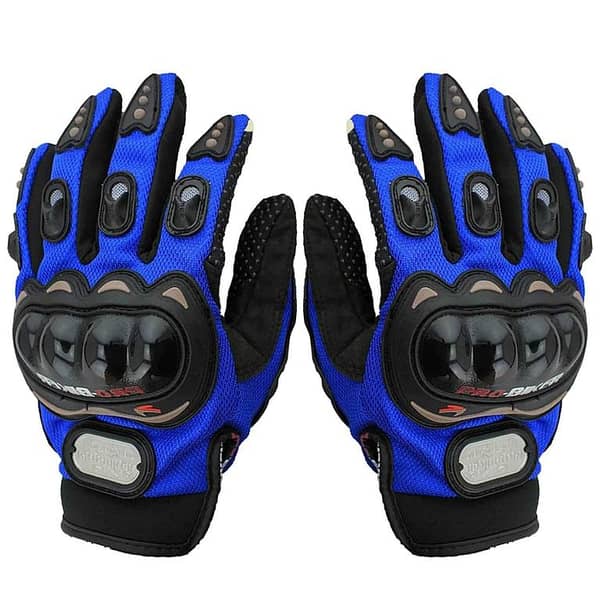 Pro-Biker BLUE Full Finger Touch Gloves for Motorbike Riding