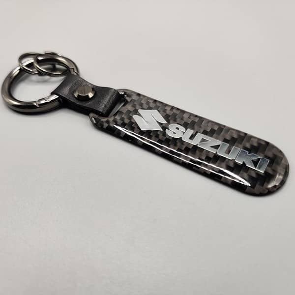 Suzuki Carbon Fiber Keychain with Metal Ring - 1 Piece
