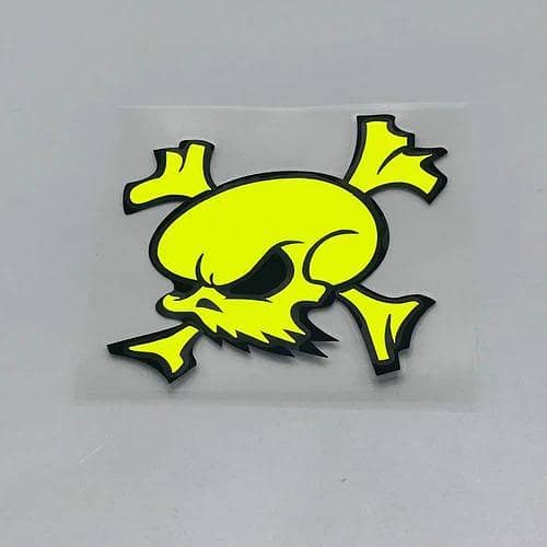 Custom Embossed Skull Sticker Sheet for Cars and Bikes