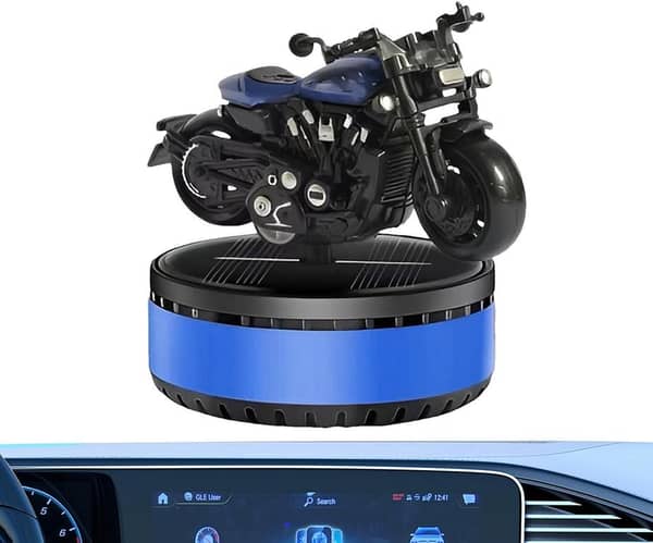 360° Rotating Universal Solar Energy Car Perfume Air Freshener by Harley (Blue)