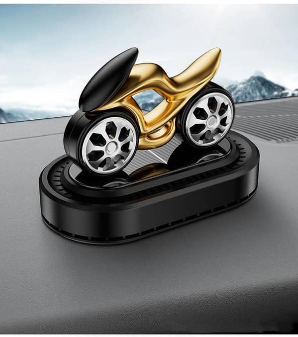 Universal Car Perfume Air Freshener - Solar-Powered Sports Bike Design, 1 Piece