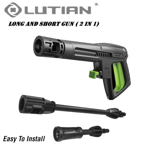LUTIAN 2-in-1 Long and Short Gun for Pressure Washers with Centre Extension Rod and Adjustable Spray Lance