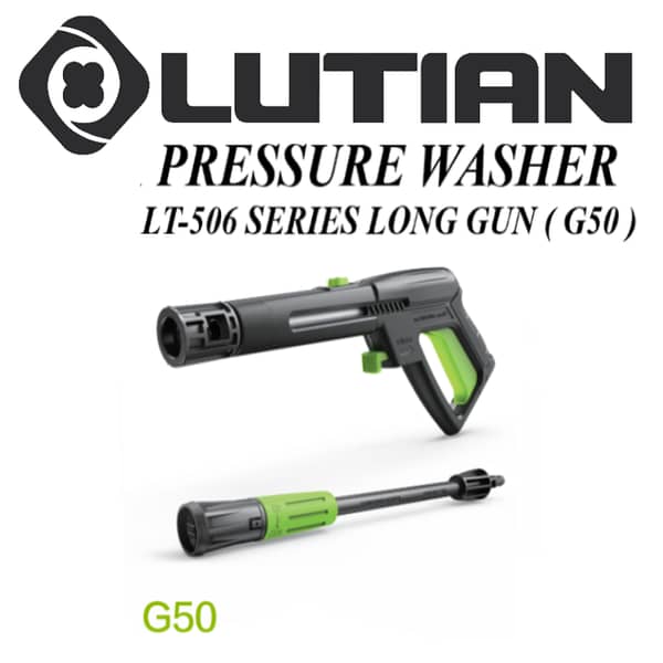 LUTIAN 506 Series Long Gun with Shampoo Tank Switch for 140 Bar and 170 Bar Pressure Washers featuring Adjustable Spray Lance