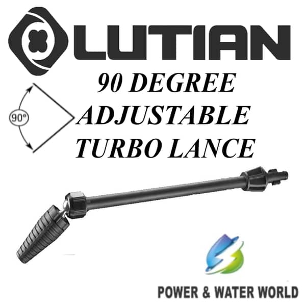 LUTIAN 90-Degree Adjustable Turbo Rotating Dirt Blaster Lance Attachment for High Pressure Washers