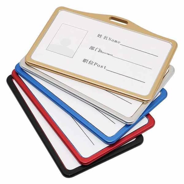 Aluminum Horizontal Card Badge Holders for ID and Bus Cards - 1 Piece