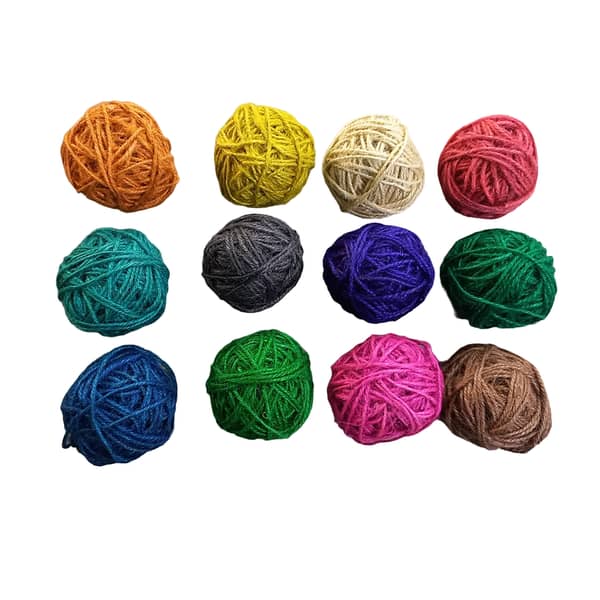 12-Pack of Thin Multicolor Jute Rope
