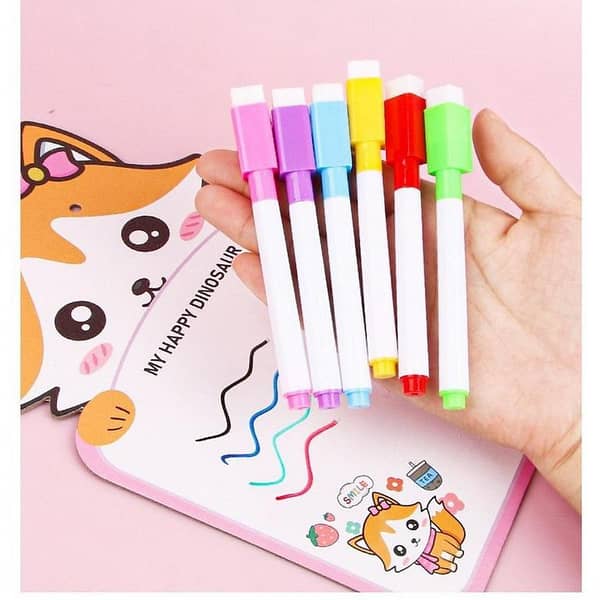 8-Piece Set of Bullet Tip 11.3cm Dry Erase Markers for Whiteboards - 8 Colors with 1 Magnetic Pen