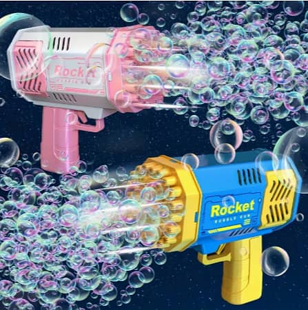 Automatic Handheld Electric Bubble Gun Toy Gift with Liquid and Batteries Not Included for Christmas, Halloween, and Thanksgiving