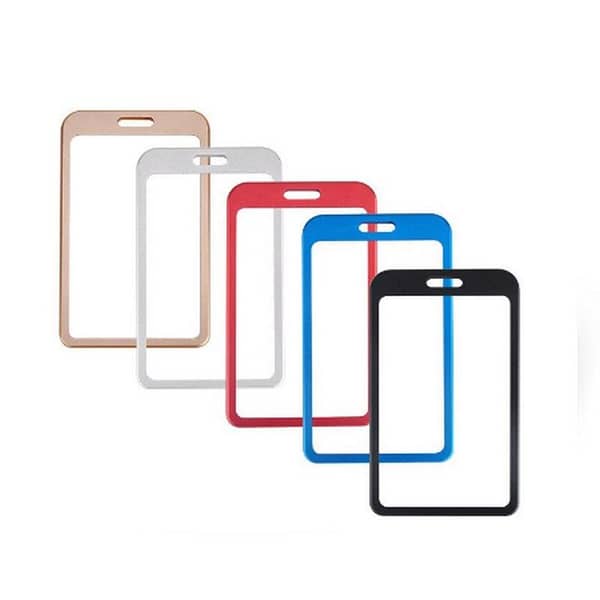 10-Pack of Vertical Aluminum Card and ID Badge Holders