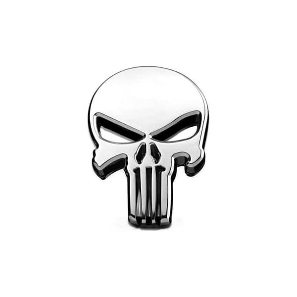 Metal 3D Skull Emblem Car Sticker for Versatile Decoration on Cars and Motorcycles