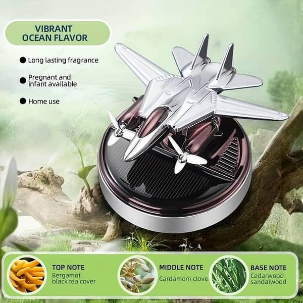 Bushineco Solar Fragrance Rotating F-16 Jet - Silver