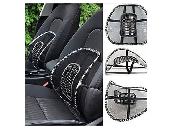 Set of 2 Universal Car Back Support Cushions for Massage and Lumbar Support in Mesh