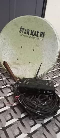 dish receiver+ dish antennas with 40 meter cable wearing.