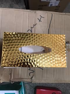 Golden tissue box
